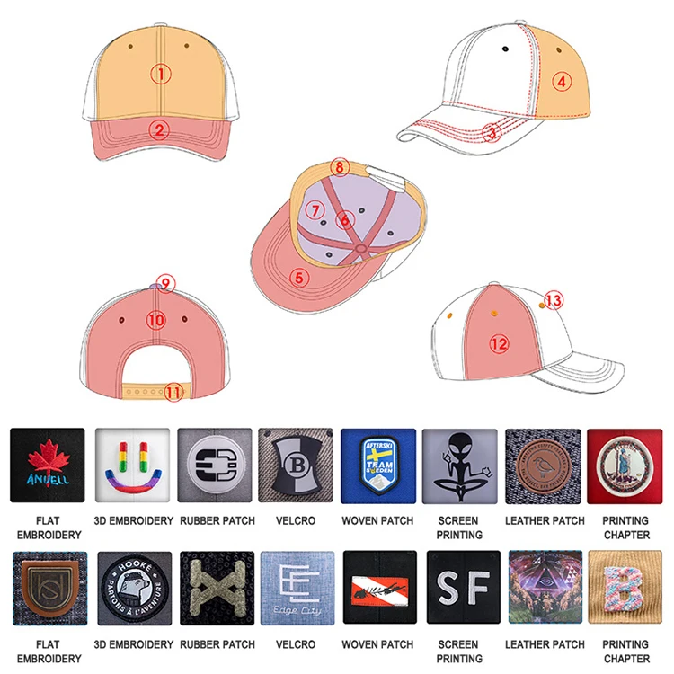 Hengxing vintage unstructured corduroy 6 panel hat with custom logo embroidery