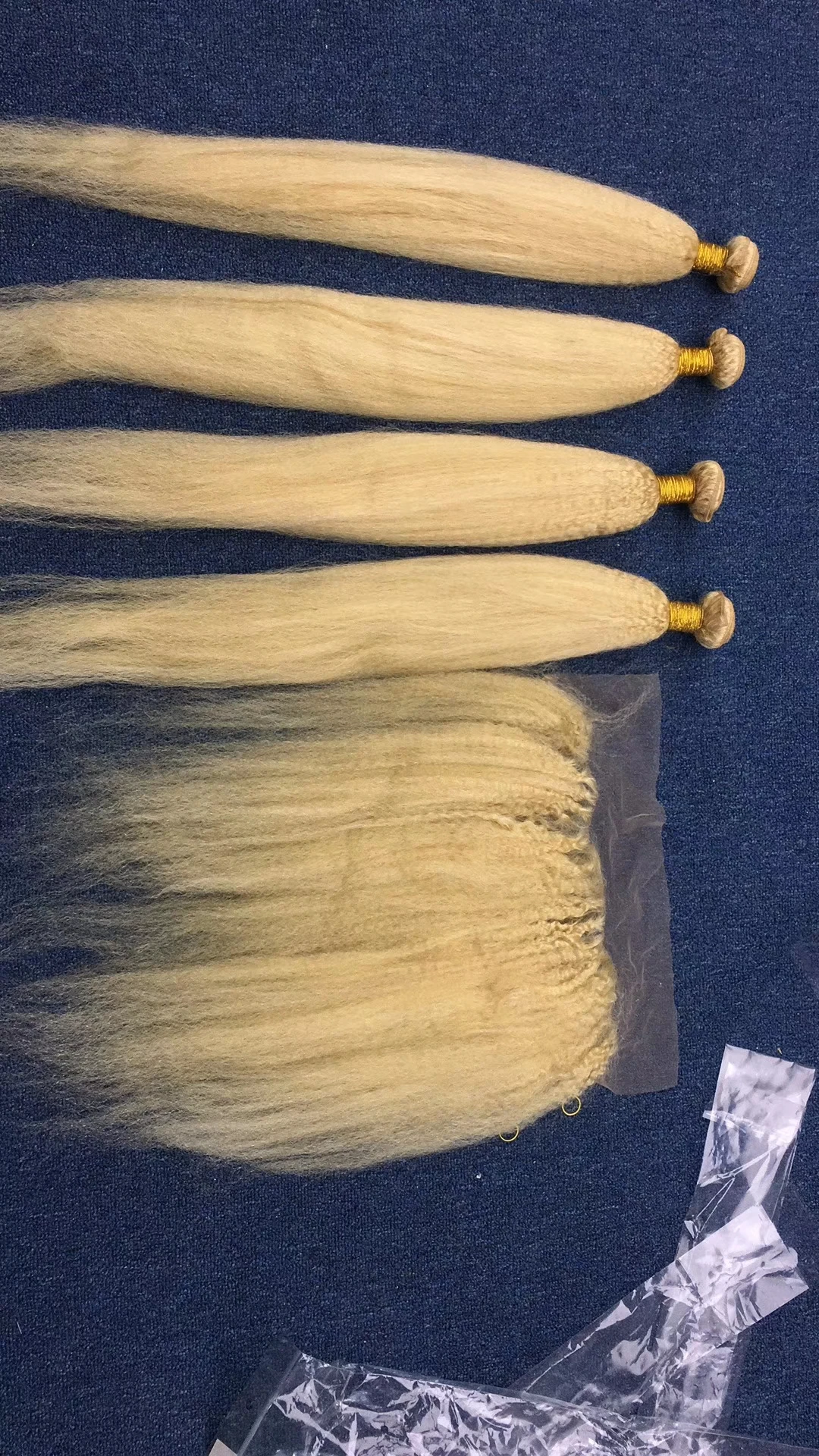 Amara blonde gold 613 human hair vendors straight 613 raw virgin hair bundles lace closure frontal with small knot fast in stock