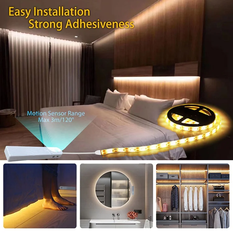 DIY Flexible Waterproof LED Motion Sensor Light Strips Under Cabinet Lighting LED Strip Lights