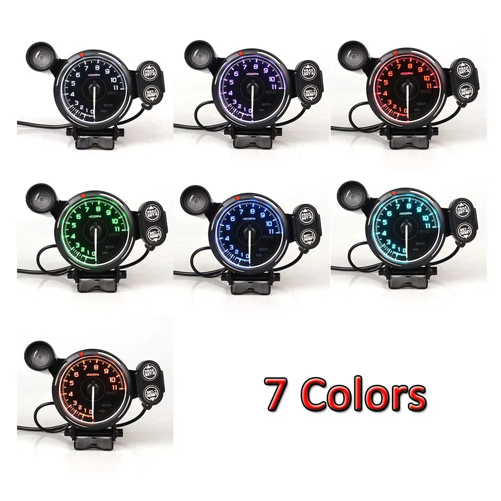 Car Modified Gauge DEFI A1 3.75 inch Tachometer Colorful Racing Meter 80mm 0-11000 RPM with Shift Light