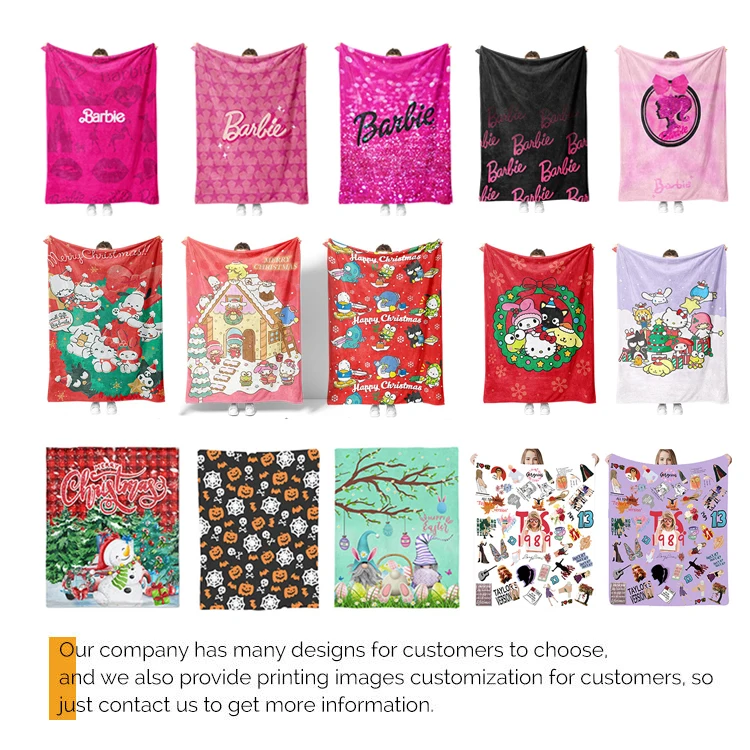 Custom Digital Print Logo Blank White Photo Blanket Sublimation Blanket 50x60 Minky Flannel Fleece Blanket