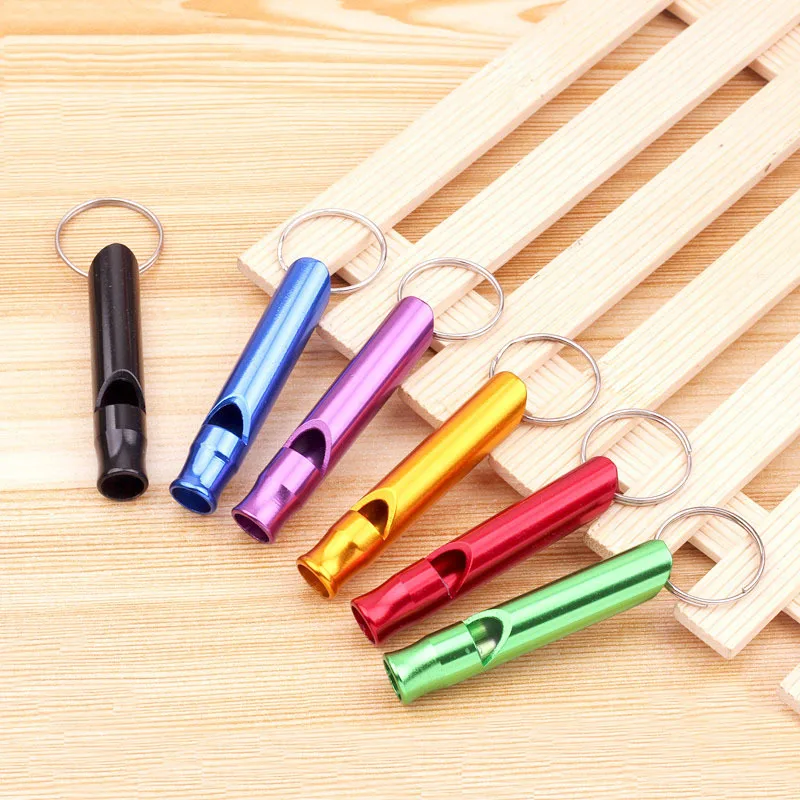 High quality zinc alloy metal kid keychain whistle in bulk