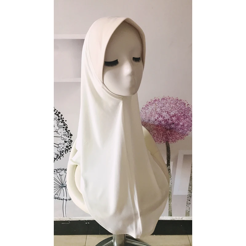 New Malaysian Style Women Hijab Undercap Muslim Solid Color Cap Crystal Hemp Instant Inner Hijab