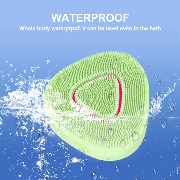 Wireless waterproof mini led light facial deep pore cleansing brush face wash skin clean silicone brush