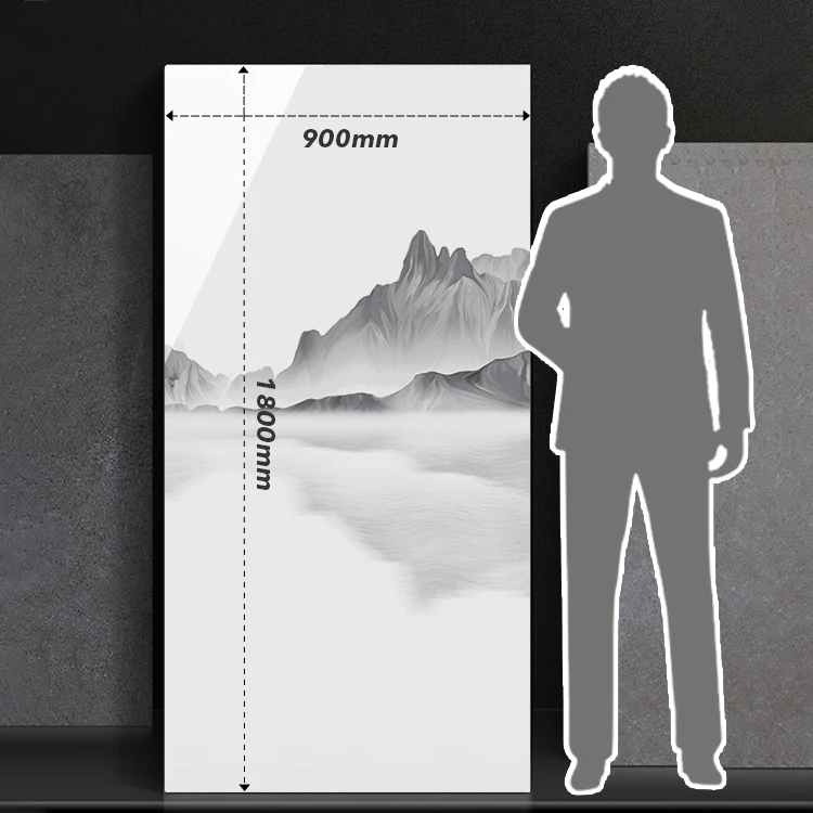 Landscape Painting Tiles Porcelain Sintered Stone Polished Glazed Large Marble Sintered Stone Slabs 900x1800x9 For Living Room