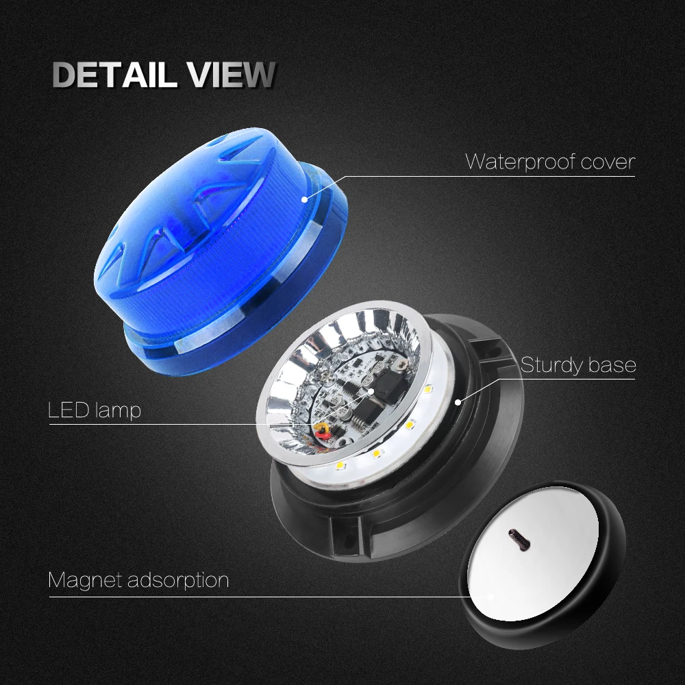 2021 New Style  super hot sell Ultra-thin magnet rotate 24SMD 3030  blue beacon ambulance light for  car  ambulanc car