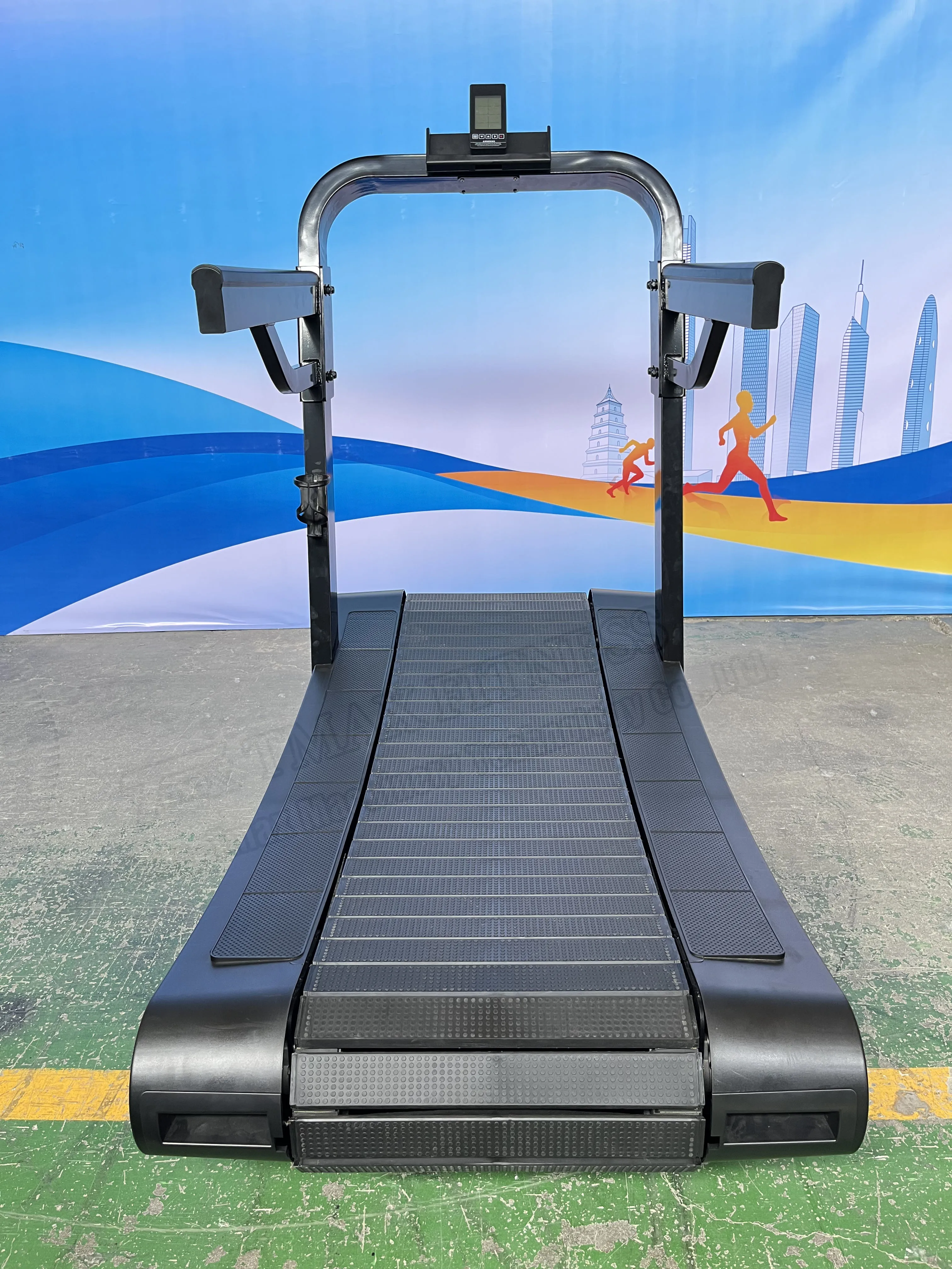 Non motor Curved treadmills Fitness RunningTraining Cardio Treadmill  self generating curved treadmill commercial
