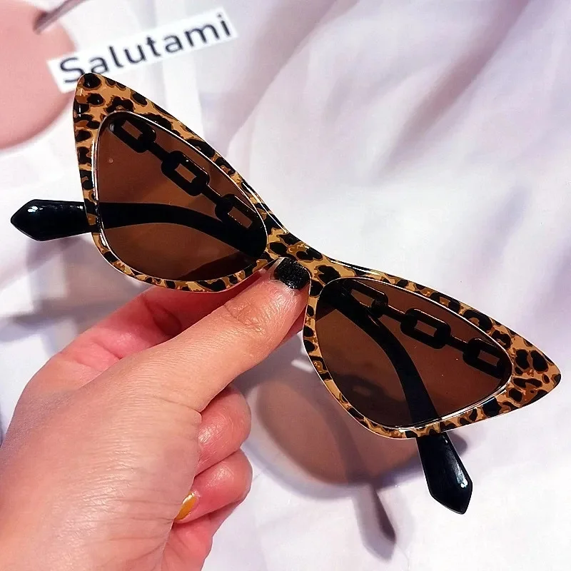 Latest Fashion Vintage Chain Frame Sun Glasses Cheap Small Cat Eye Sunglasses 2022