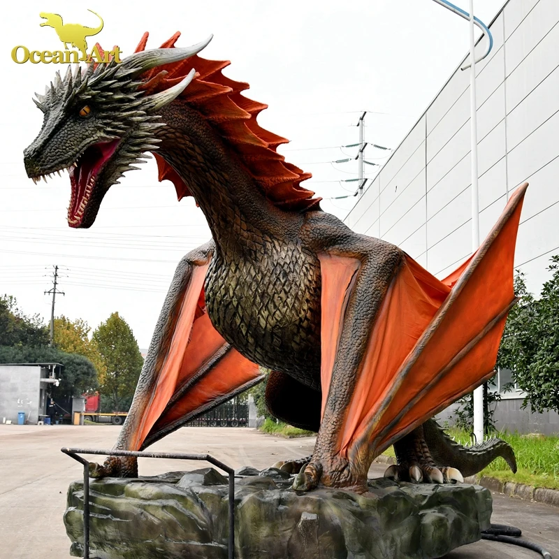 2021 Handmade robot dragon Model Life Size Movie role Animatronic Dragon china dragon factory