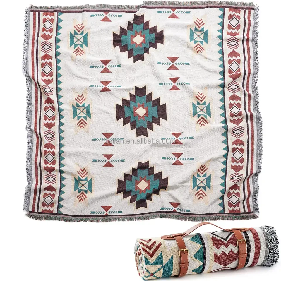 Throw Blanket for Couch Bed Cotton WovenSouthwestern Navajo Throws Tapestry Cover for LivingRoom Chair Sofa Decorative