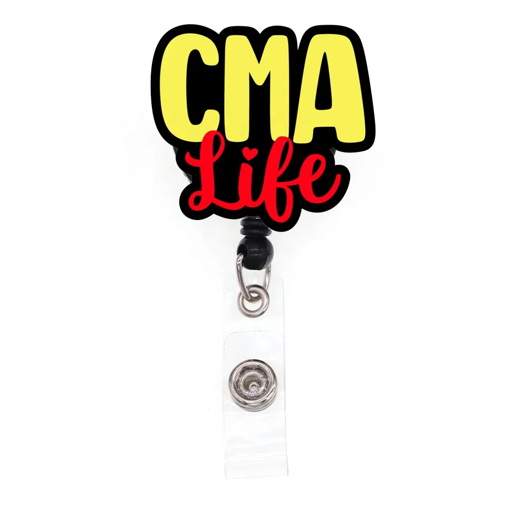 Wholesale Hospital Nurse Accessories RN CNA CMA LAB Life Acrylic Plastic Medical Healthcare Nurse Badge Reel