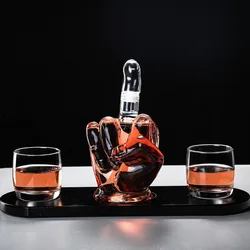 2022 gift glass whiskey bar middle finger decanter set with 2 liquor glasses for bar home hotel wine whisker decanters