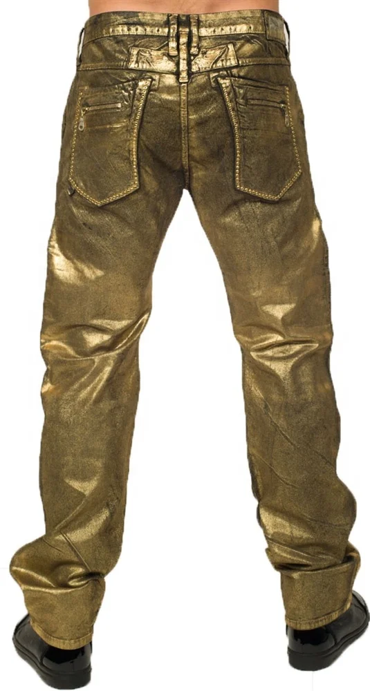 Biker Jean in Decal Gold wash biker jeans men biker jeans