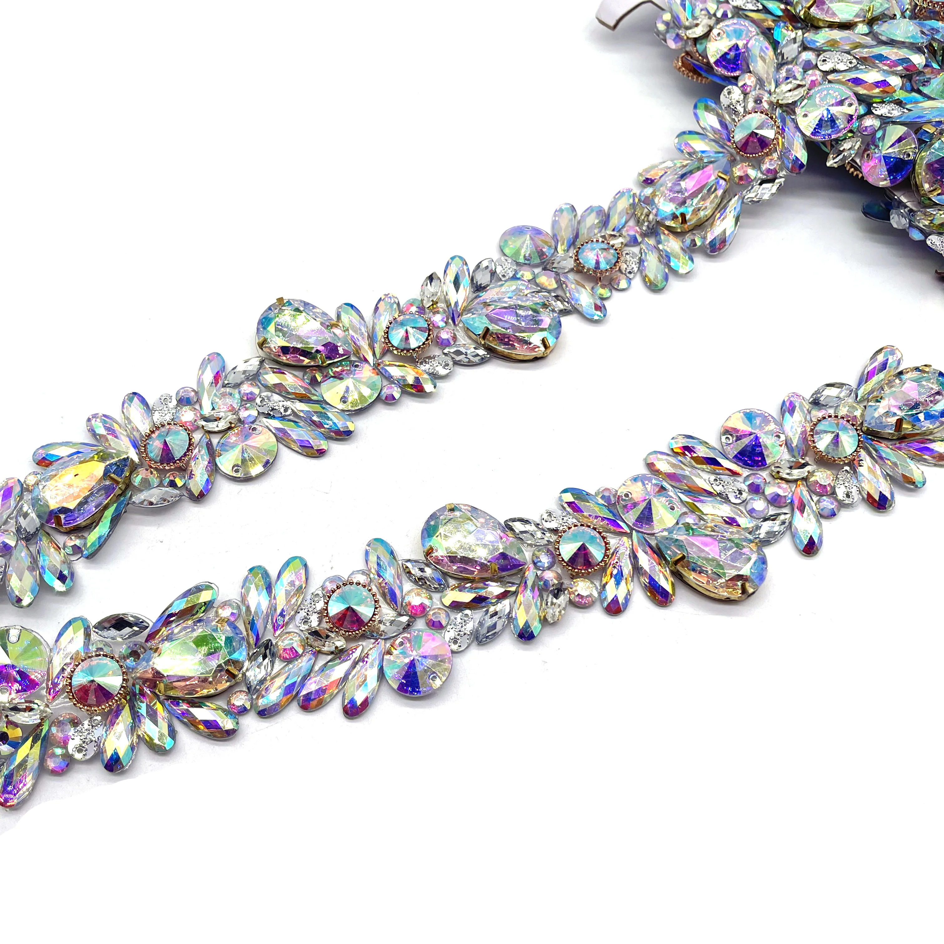 carnival costume gems stone laying clothes decoration iron on rhinestone applique trimming for clothing accessories