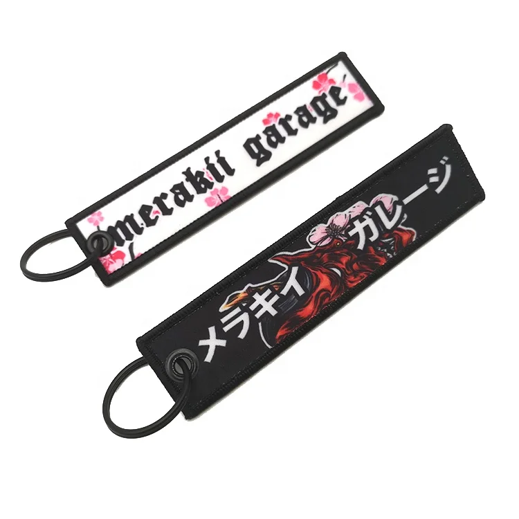 YYX Custom 3d Jet tag Fabric Airplane Motorcycle Jdm Lanyard Embroidery Short Strap Lanyard Custom Promotional Keychains