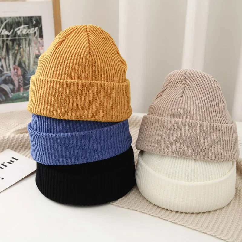 Custom Logo Beanie Design Your Own Text Beanies Winter Warm Hats for Men Woman Skull DIY Stitching Elastic Knit Cap