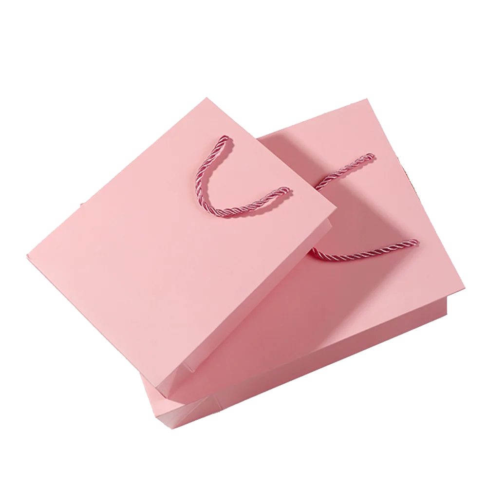 White Color Competitive Price Gift Paper Bags Recycle Material Ribbon Handle Custom Shopping Kraft Paper Bag With Your Own Logo