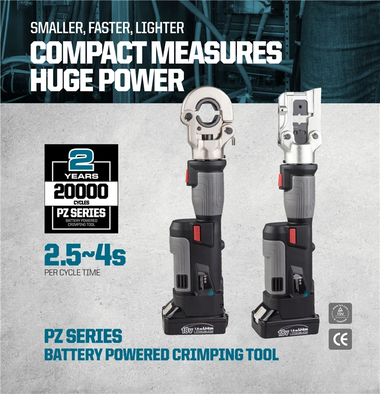 ZUPPER PZ-240 Cordless Battery Hydraulic Copper Cable Lug Crimping Tool