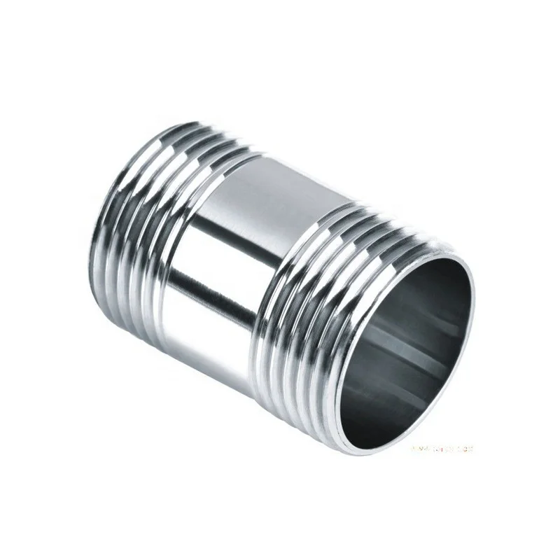 HEX Nipple High-strength Stainless Steel SS304 DN8-DN100 1/4"-4" - Industrial Grade - Various Sizes Silver OEM Male