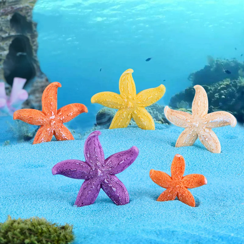 Simulation Starfish Water Fountain Terrarium Fish Tank Beach Miniatures Marine Toys Art Handicraft Garden Aquarium Decoration