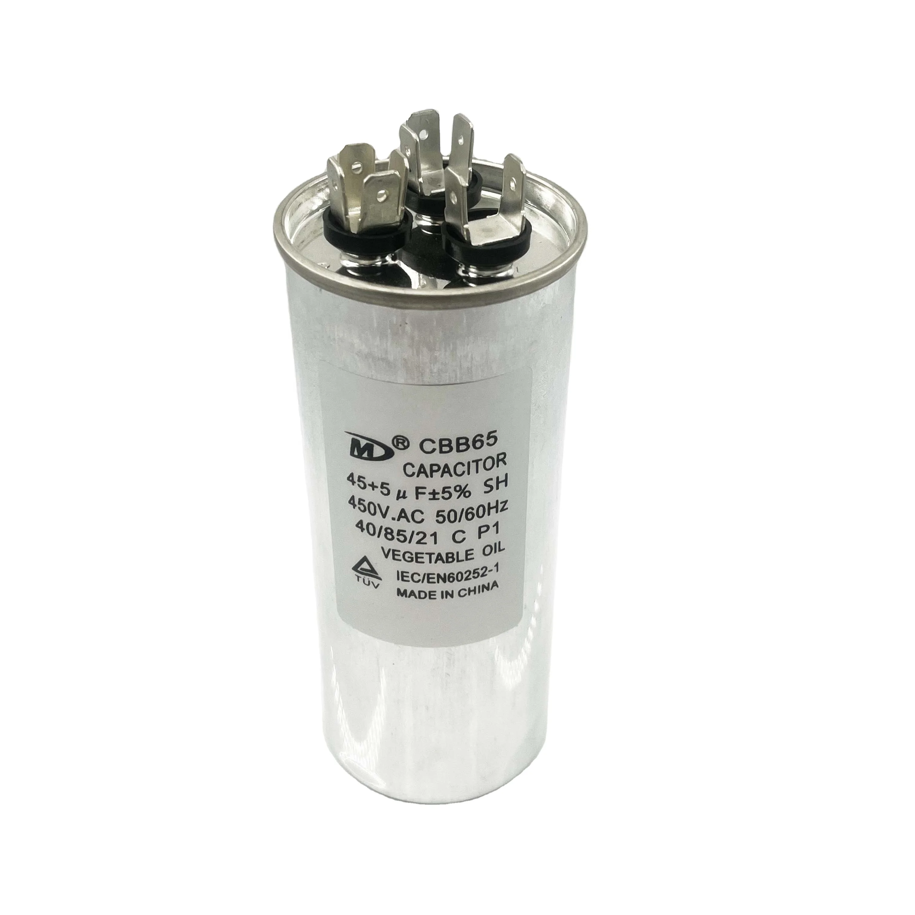 45+5UF 450v film capacitors compressor air conditioner capacitor CBB65 capacitor  manufacturing
