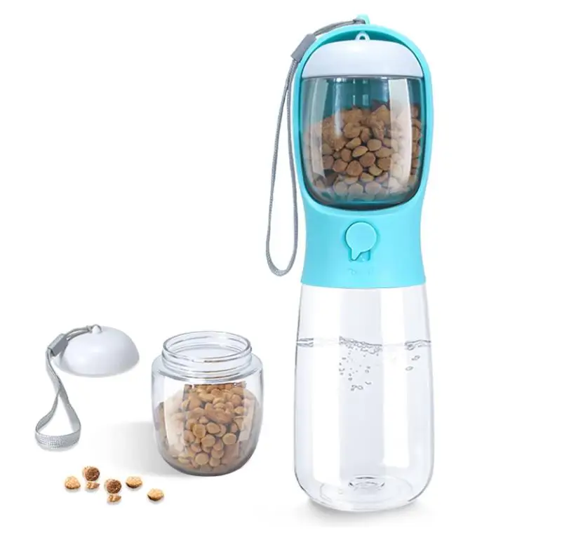 Portable pet water bottle with Food Container,Outdoor portable water Dispenser for dog Dog water bottle