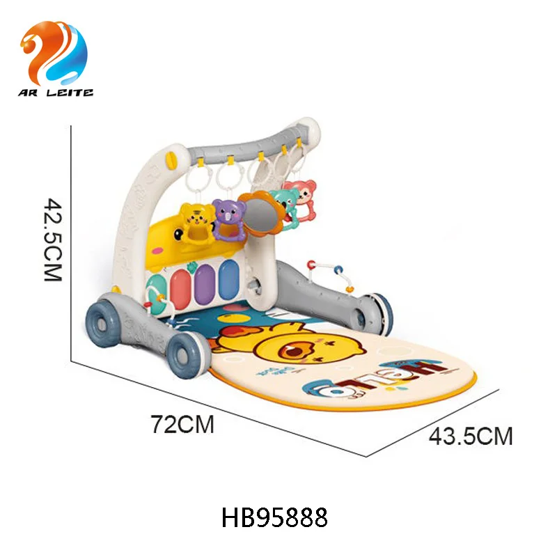 High Quality 2 In 1 educational toys Infants Piano Rack & Walker Activity Center Play Mat Baby Gym