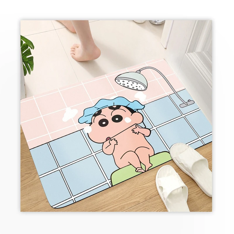 Cartoon Crayon Shin-chan technology cloth absorbent floor mat dirty non-slip quick drying mat easy to take care of doormat