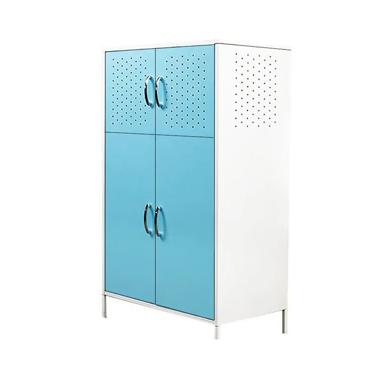 Colourful metal locker 4 doors metal locker steel storage fireproof cupboard