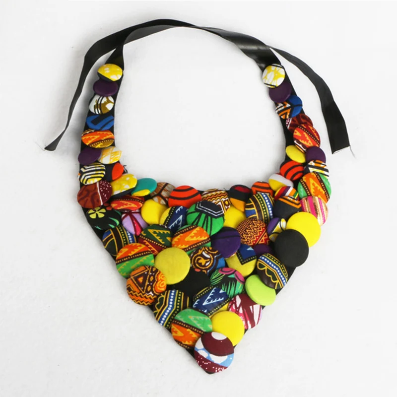 
WYA160 Fashion African Button Necklace African Accessories for Women Bohemia Style Women Button Necklace 