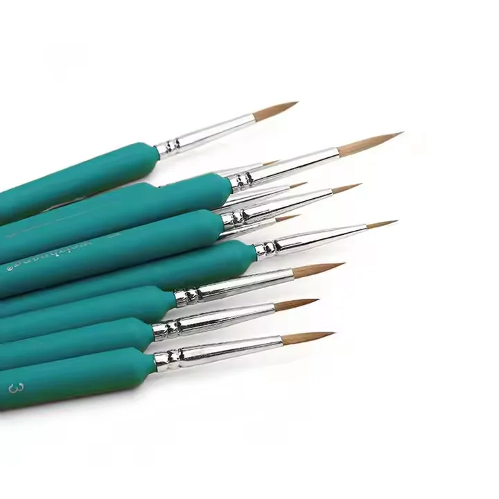 high quality tiny tip nylon oil water color wood handle brush pen