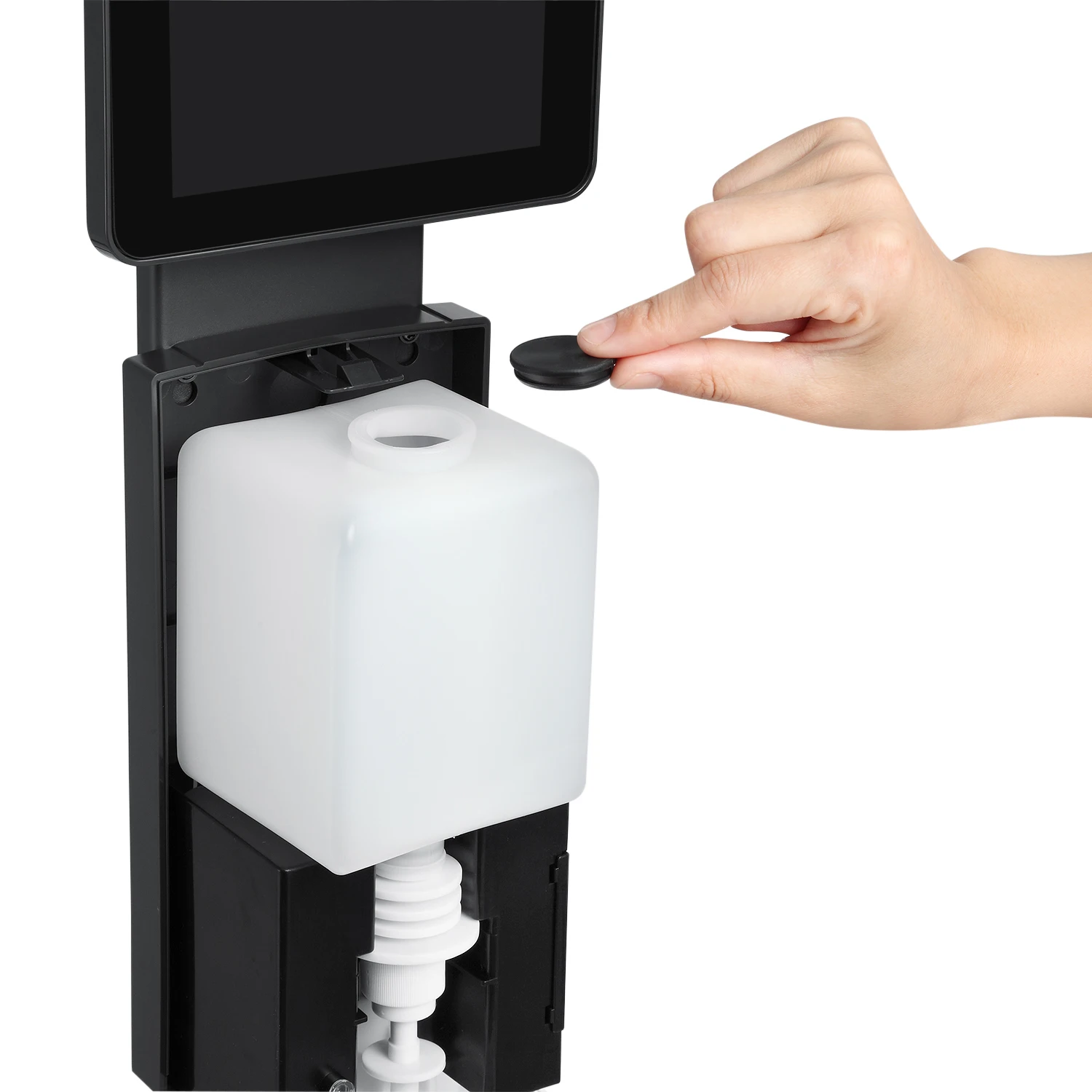 Automatic Hand Sanitizer Dispenser Touch Free for Liquid Soap Spray Alcohol with Sensor Temperature Thermometer