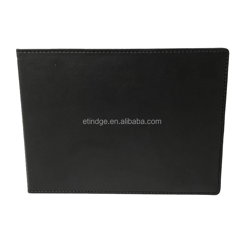 Full PU Leather Black Color High Quality Custom Video Brochure with 7 inch IPS Screen 8GB Memory