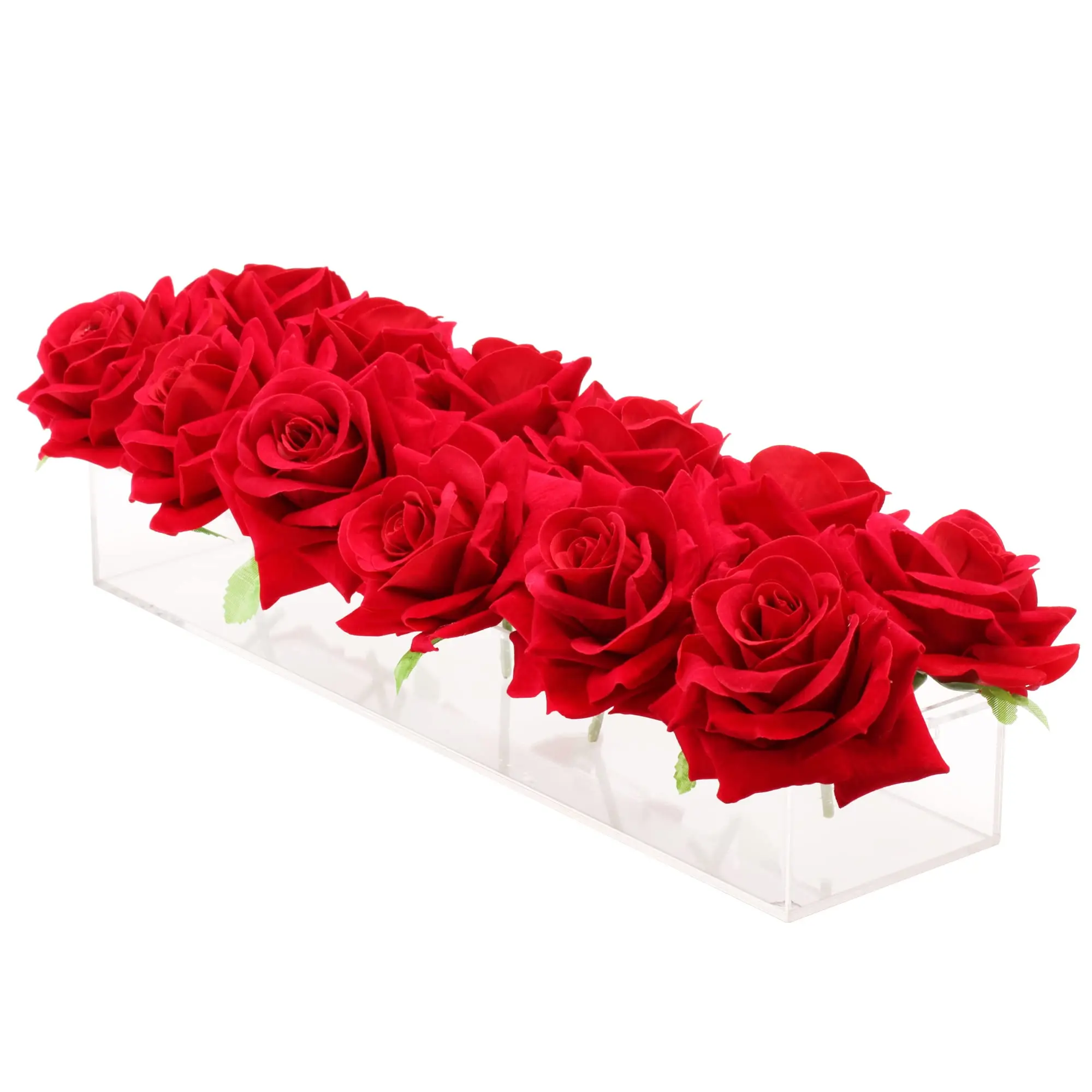 Flower Vase Clear Acrylic Long 15.7 Inches Floral Arrangements Decorative Centerpiece for Wedding Dining Table Vase
