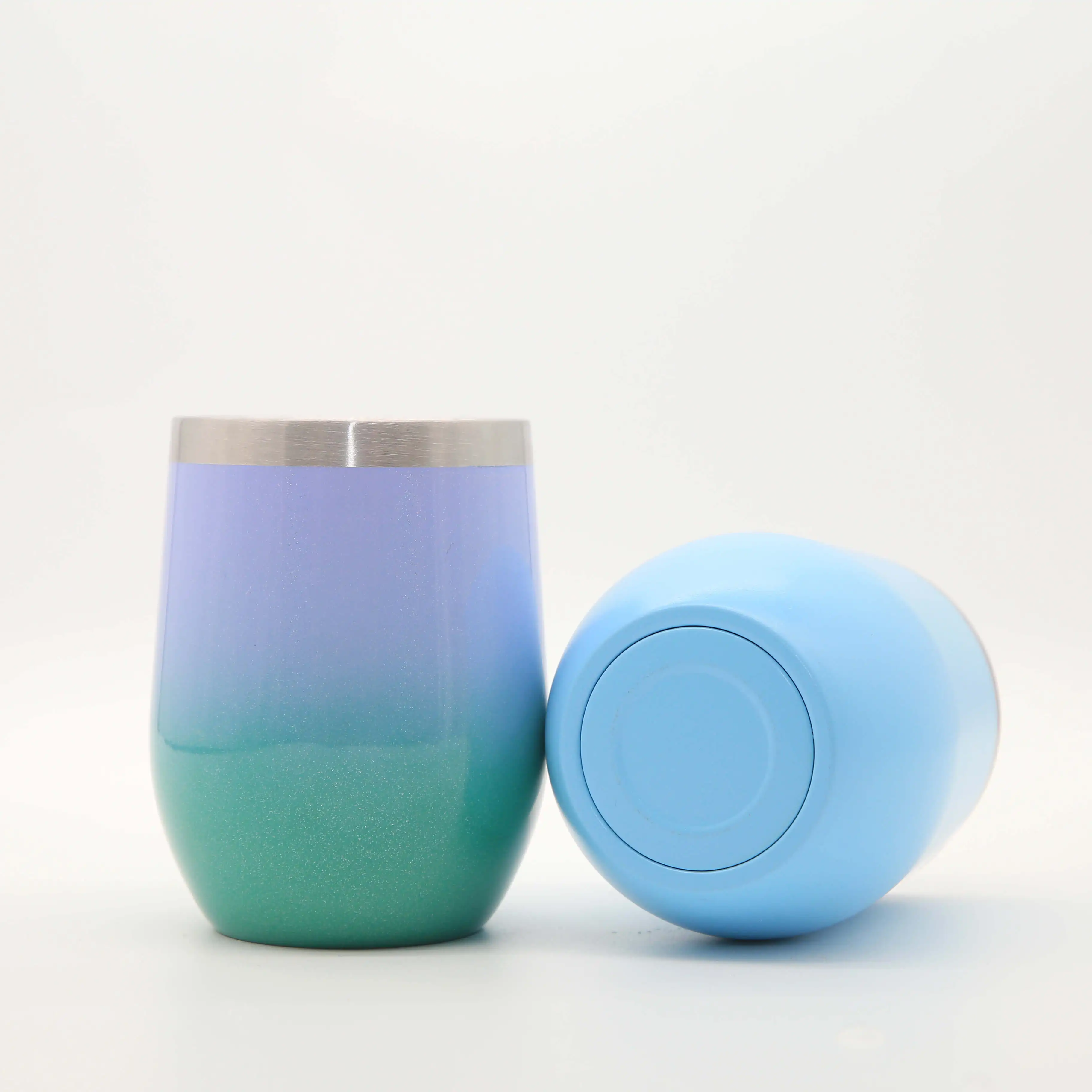 350ml 12oz Double Wall Vacuum Insulated Cups with Lid Stainless Steel Wine Tumbler Coffee Egg Shape Mugs