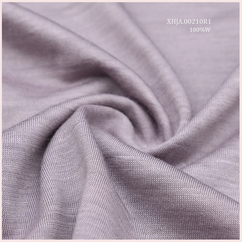 Sustainable 100% Merino Wool Jersey Plain Clothes Knit Fabric Inner Layer Polo Shirt T-shirt Sportswear Fabric