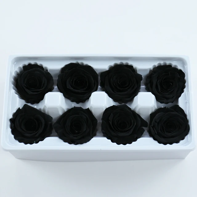 wholesale 8 pcs/box everlasting rose real touch dried flower preserved roses head 4-5 cm grade b