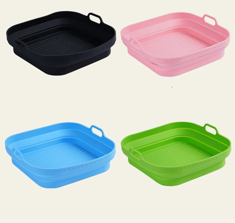 Amazon Trending Best Seller Collapsible Airfryer Liner Silicone Air Fryer Bowl Reusable Baking Tray for Silicone Air Fryer Pot