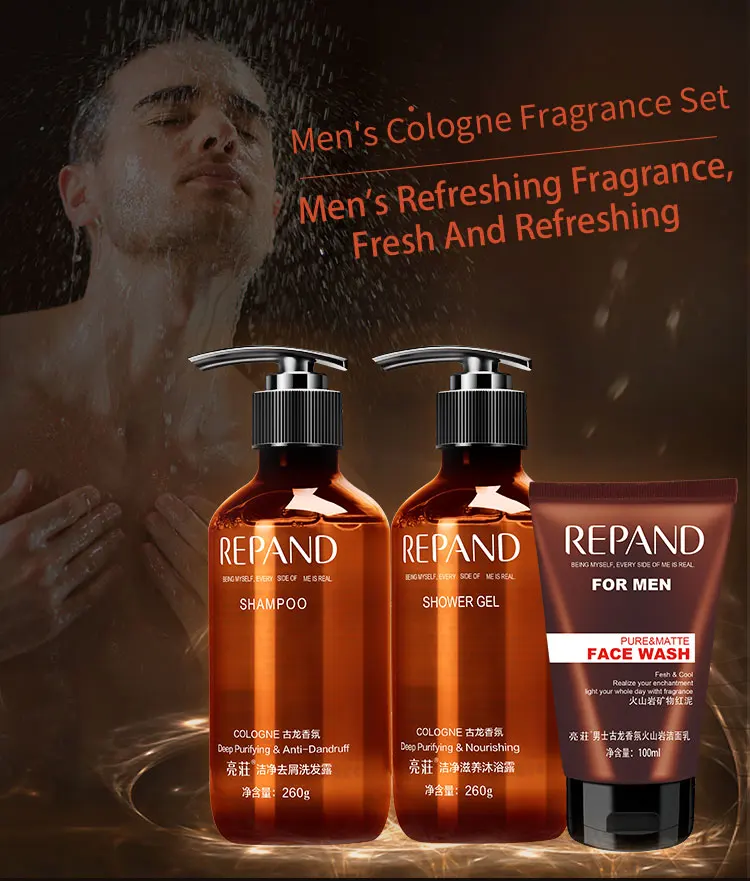 
Professional hotel supplies Men Cologne shampoo Shower Gel face wash set 