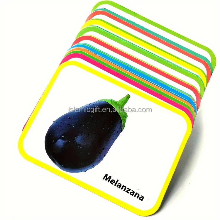 Kids Pre School unique Dutch Food Flashcards Printing Services Bendable Flash Cards Manufacturer