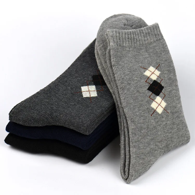Warm Terry Mens Socks Soft Warm Sensual Cashmere Midcalf Dress Socks For Winter Cold Feet