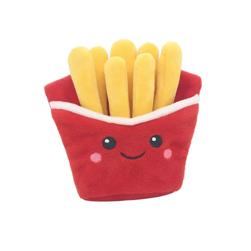 Pet Puppy Chew Fleece Sound Hamburger French Fries Coffee Pet Toys Cachorro Animals Toy