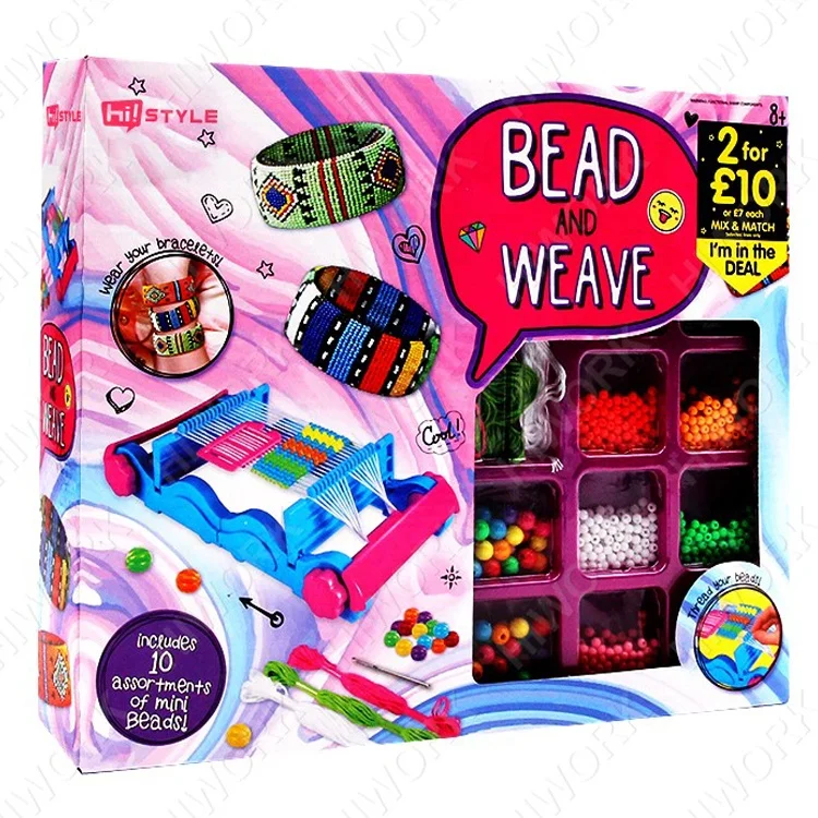 Bead And Weave the Set Hot Sells 10 Colors Braided DIY Bracelet Beads Machine Kit Super Collection Of Jewelry Beads Toys