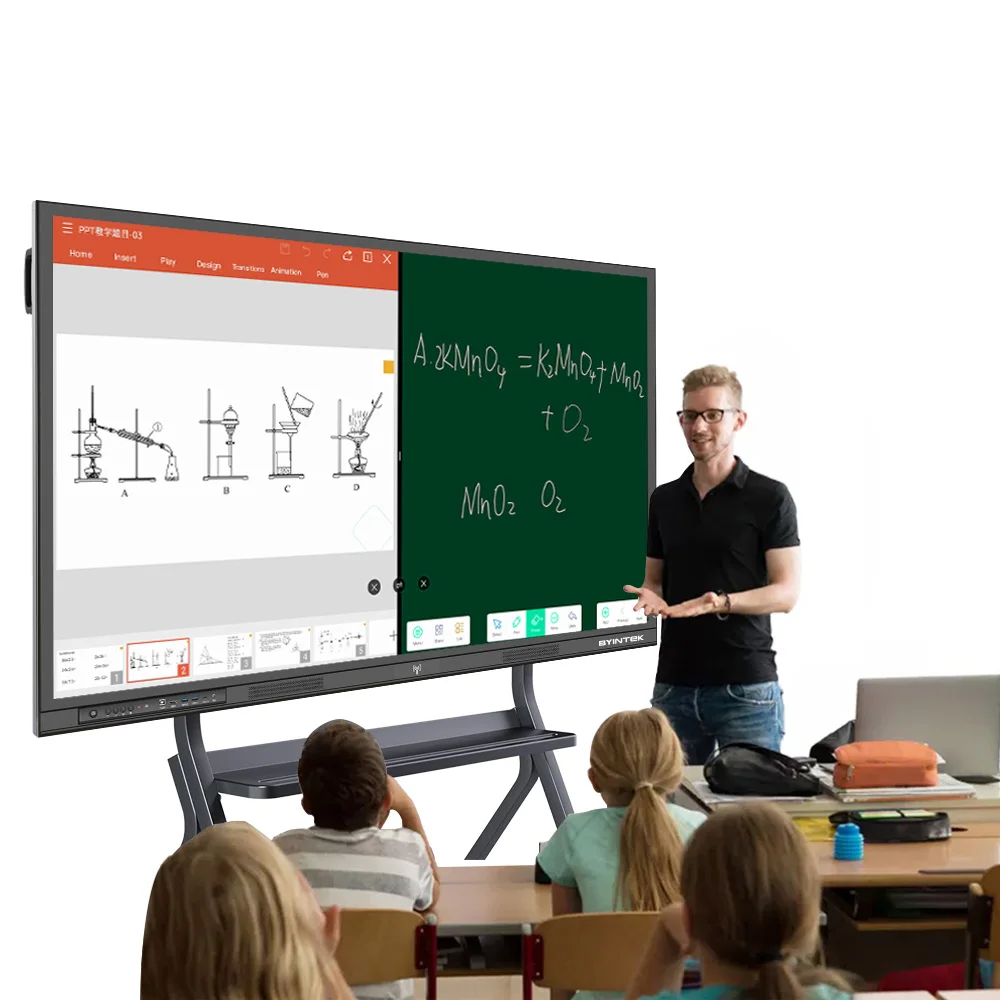 BYINTEK Education Use Android Window Double System Smart Board 65 Inch All In One Touch Interactive Smart Boards For Sale