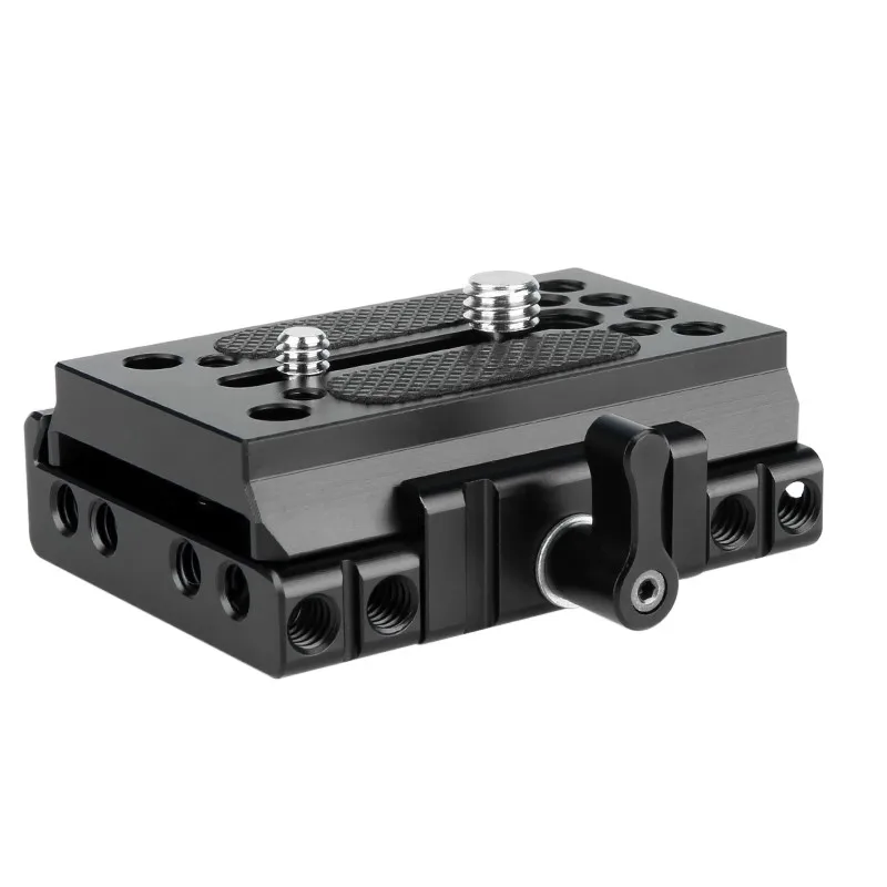 NICEYRIG Camera Baseplate Quick Release Plate for Manfrotto 577 501 504 701 Tripod 15mm Shoulder