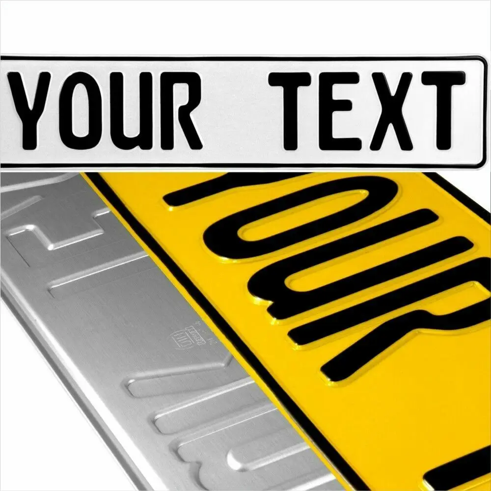 Британские легальные 2 тисненые прессованные автомобильные металлические номерные таблички