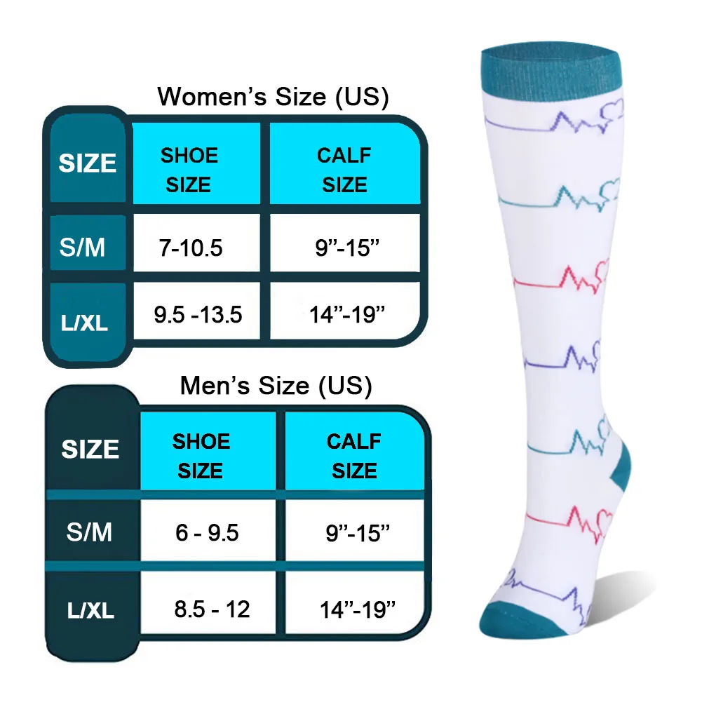 Hot Sale 20-30mmhg Running Men Women Athletic Fun Stocking Knee High Nurse Medical Compression Socks
