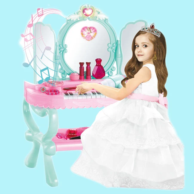 Amazon Popular Toy  Dress Up Pretend  Play House Table Kids Makeup Game Toy Play Set