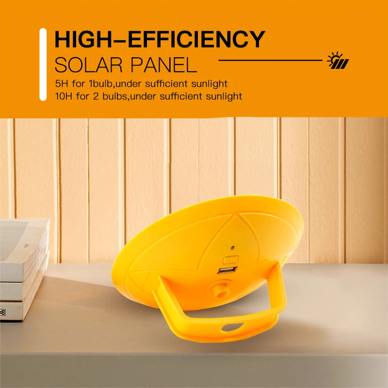 3.7v/2600mah Li-ion Battery Solar Reading Light with Mobile Phone Charging Function Home Garden Lighting
