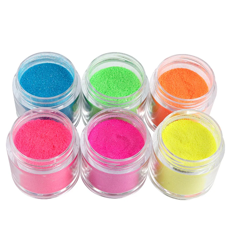 Fluorescent Nail Art Sugar Powder Dazzling Nail Art Pigment Glitter Colorful Rainbow Dust For Diy Manicure Decoration Design
